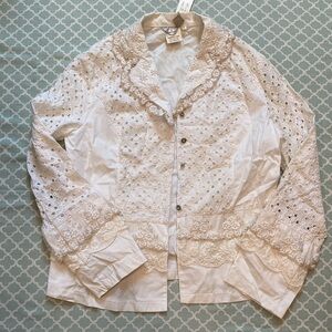 NWD Black Cat Fashions Crochet Lace Beaded Jacket